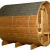 Almost Heaven Evander 6-Person Half-Moon Canopy Barrel Sauna (Heritage Collection)