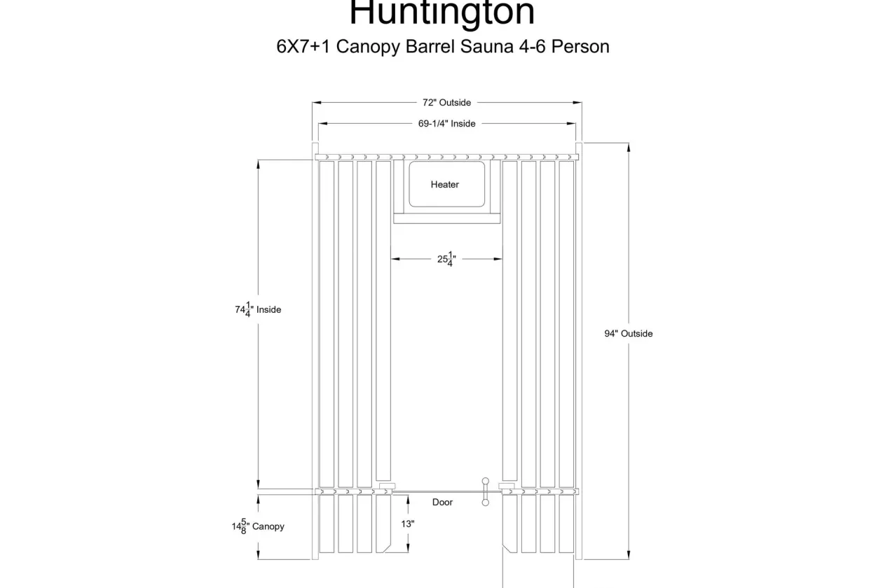 Almost Heaven Huntington 4-6 Person Canopy Barrel Sauna