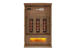 Golden Designs 2-3 Person 8000 Reserve Series Corner Infrared Sauna (w/ Himalayan Salt Bar)