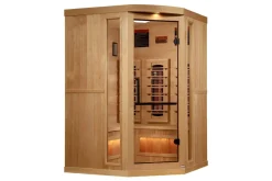 Golden Designs 2-3 Person 8000 Reserve Series Corner Infrared Sauna (w/ Himalayan Salt Bar)