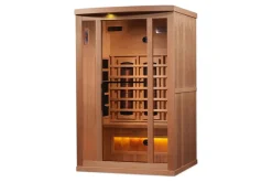 Golden Designs 2-3 Person 8000 Reserve Series Corner Infrared Sauna (w/ Himalayan Salt Bar)