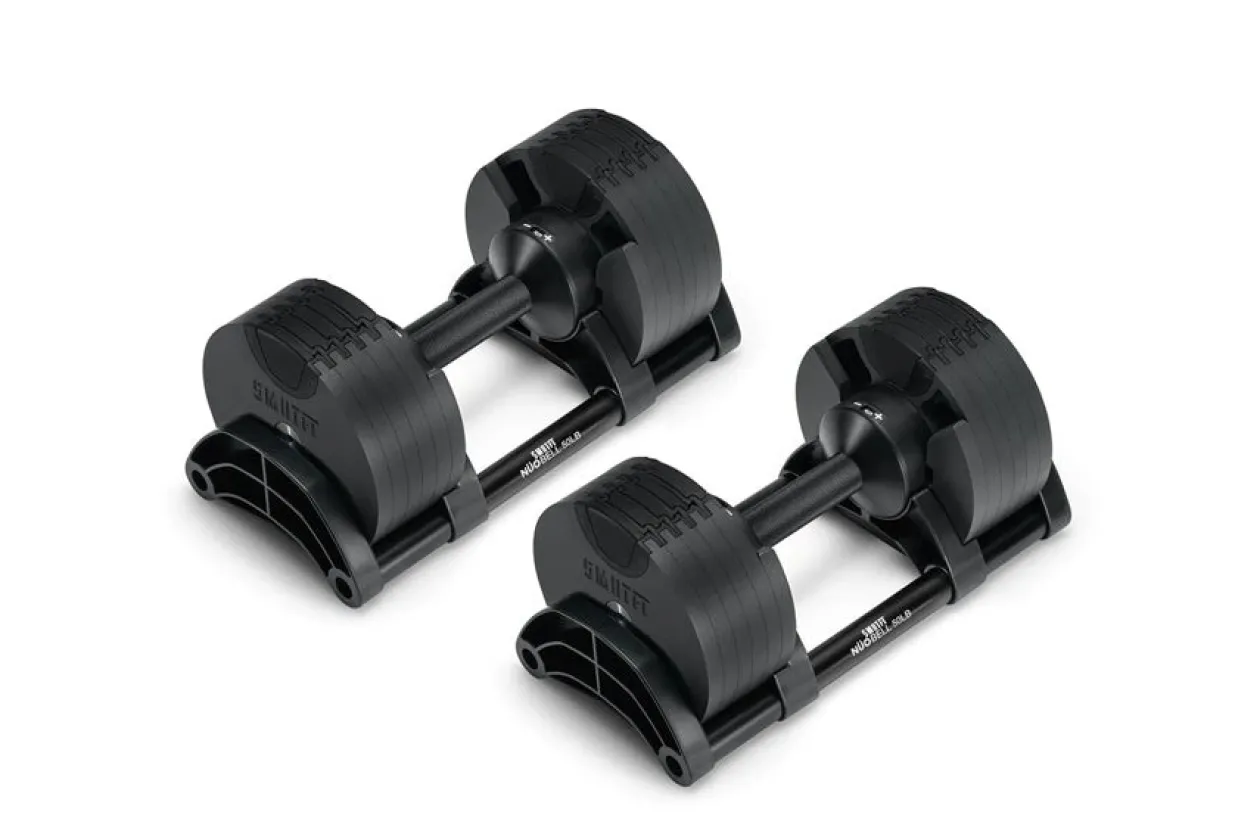 NÜOBELL 50lb Adjustable Dumbbells (Matte Black)