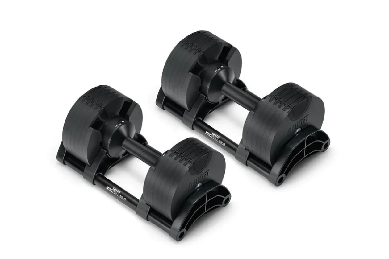 NÜOBELL 50lb Adjustable Dumbbells (Matte Black)