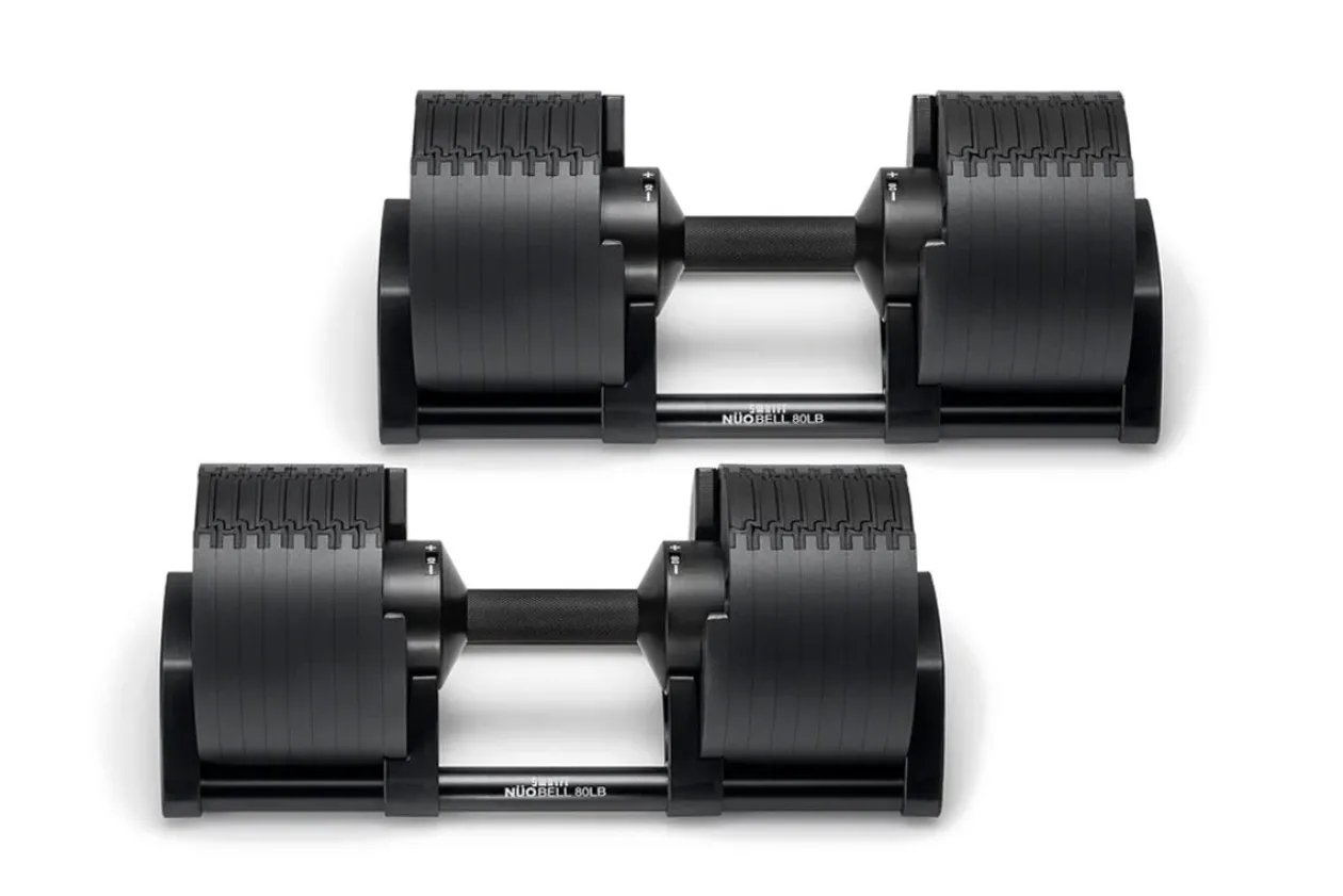 NÜOBELL 80lb Adjustable Dumbbells (Matte Black)